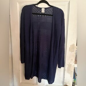 Time and Tru Women's Deep Blue Knit Cardigan